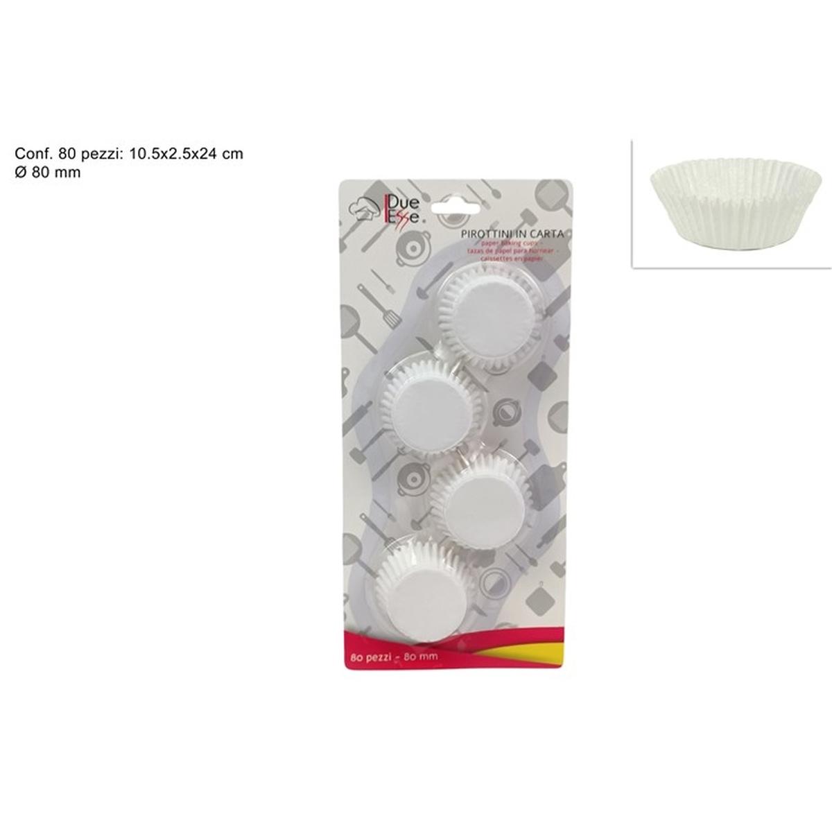 Pirottini Dolci Carta 80 mm 80pz Bianco
