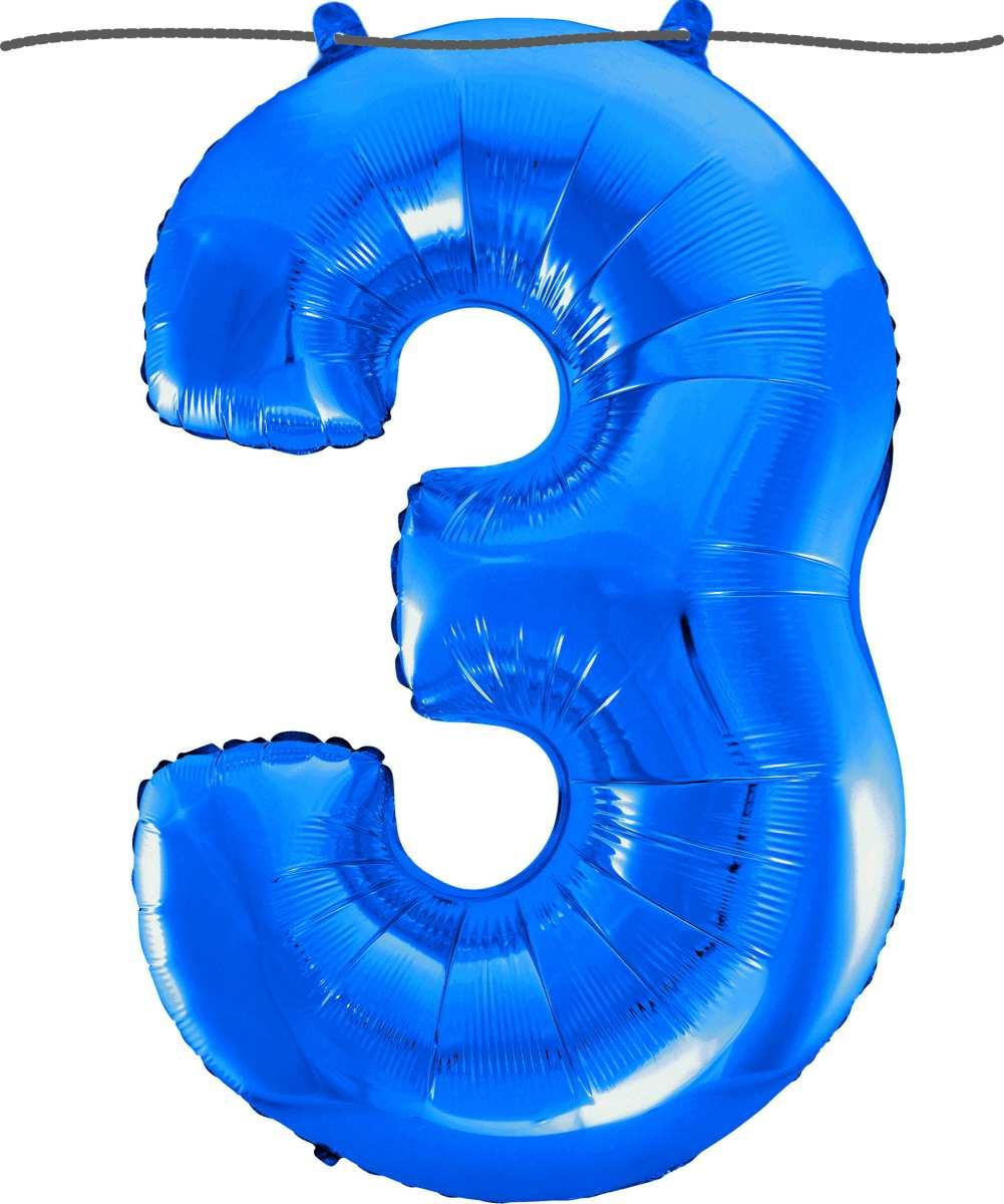 1 Pallone Numerale 3 Blu