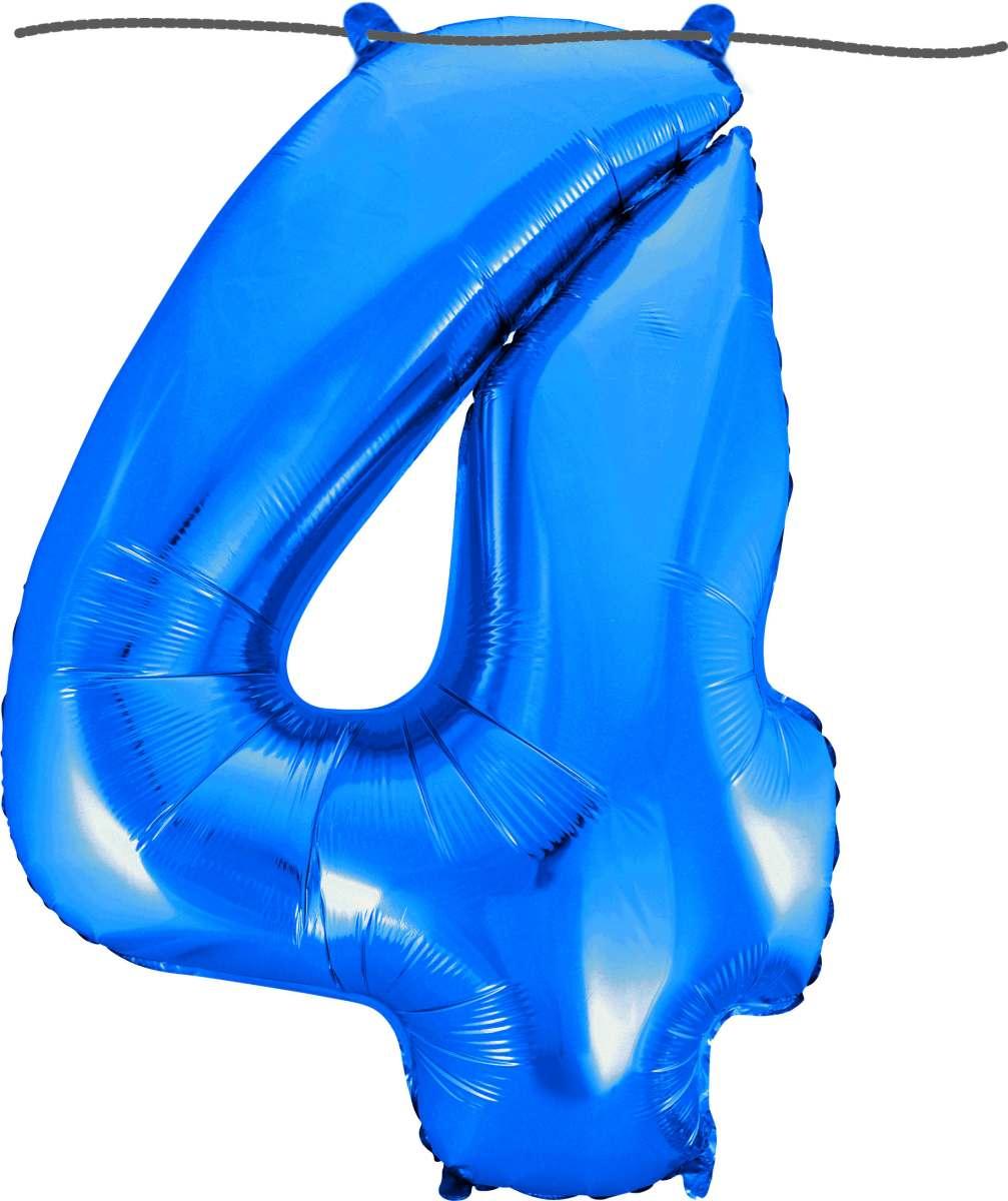 1 Pallone Numerale 4 Blu