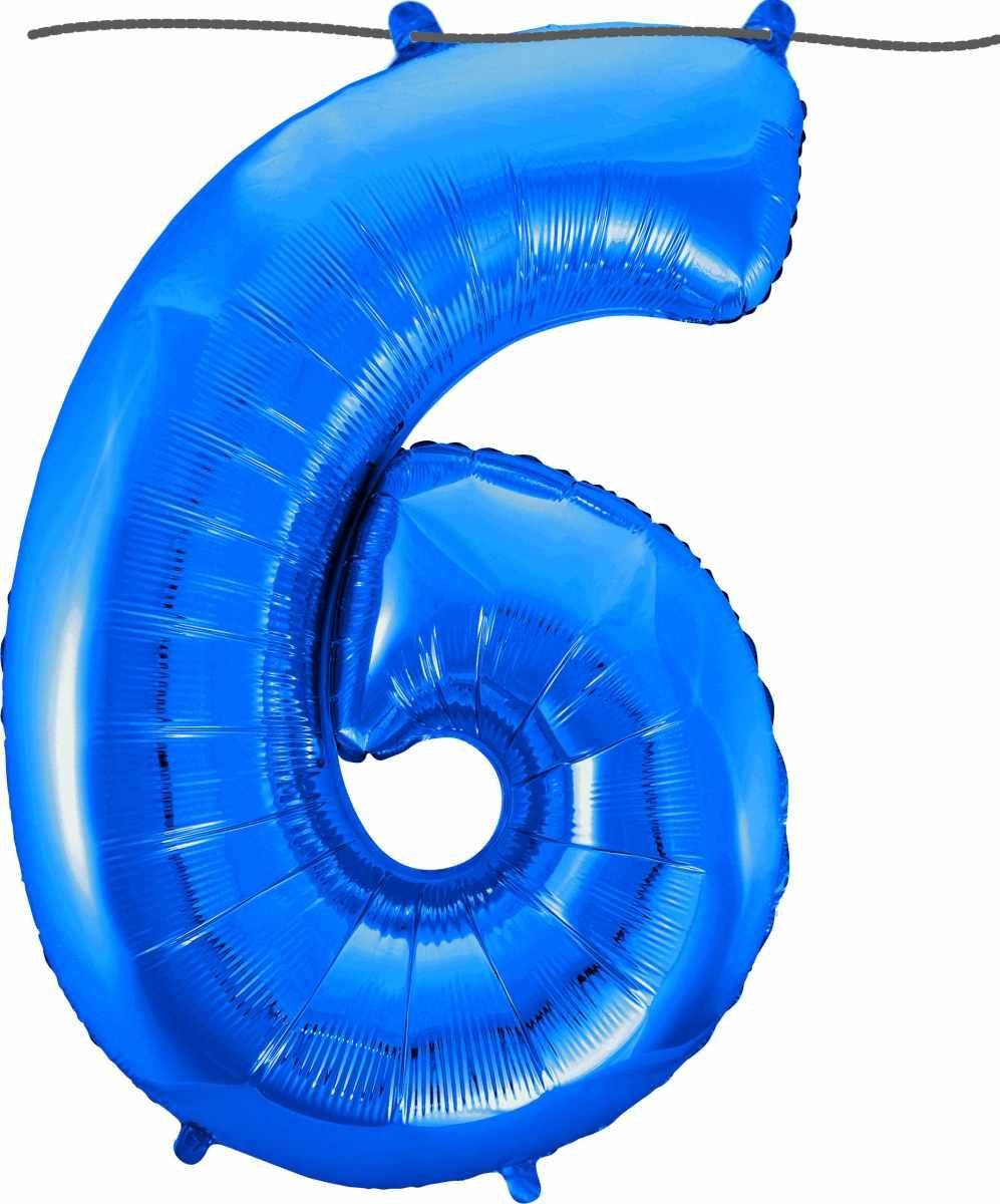 1 Pallone Numerale 6 Blu