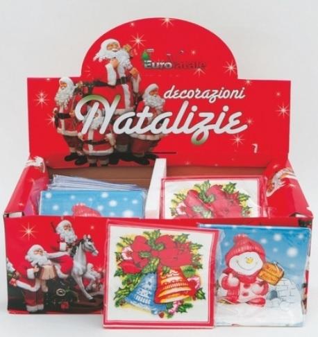 Segnaposto Natalizi Con Tovaglioli Di Carta.Set 10 Tovaglioli Di Carta Cm 17 Set 48 Pz In Espositore 3 Mod 8019959897199