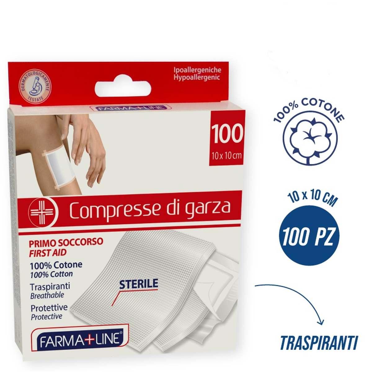 Compresse Garza 100 pz 10*10 Farmaline