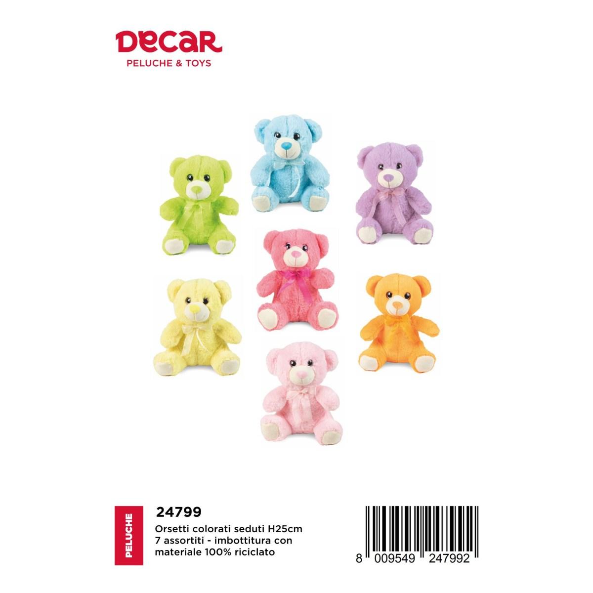 Peluche Orsetto Colorato Rainbow Seduti H25