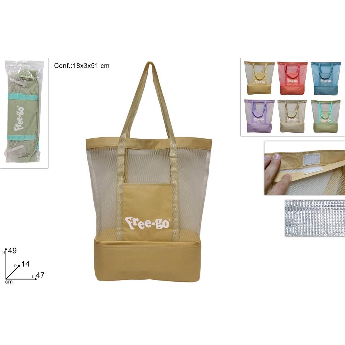 Borsa Mare C/Tasca Frigo Colori Tenui