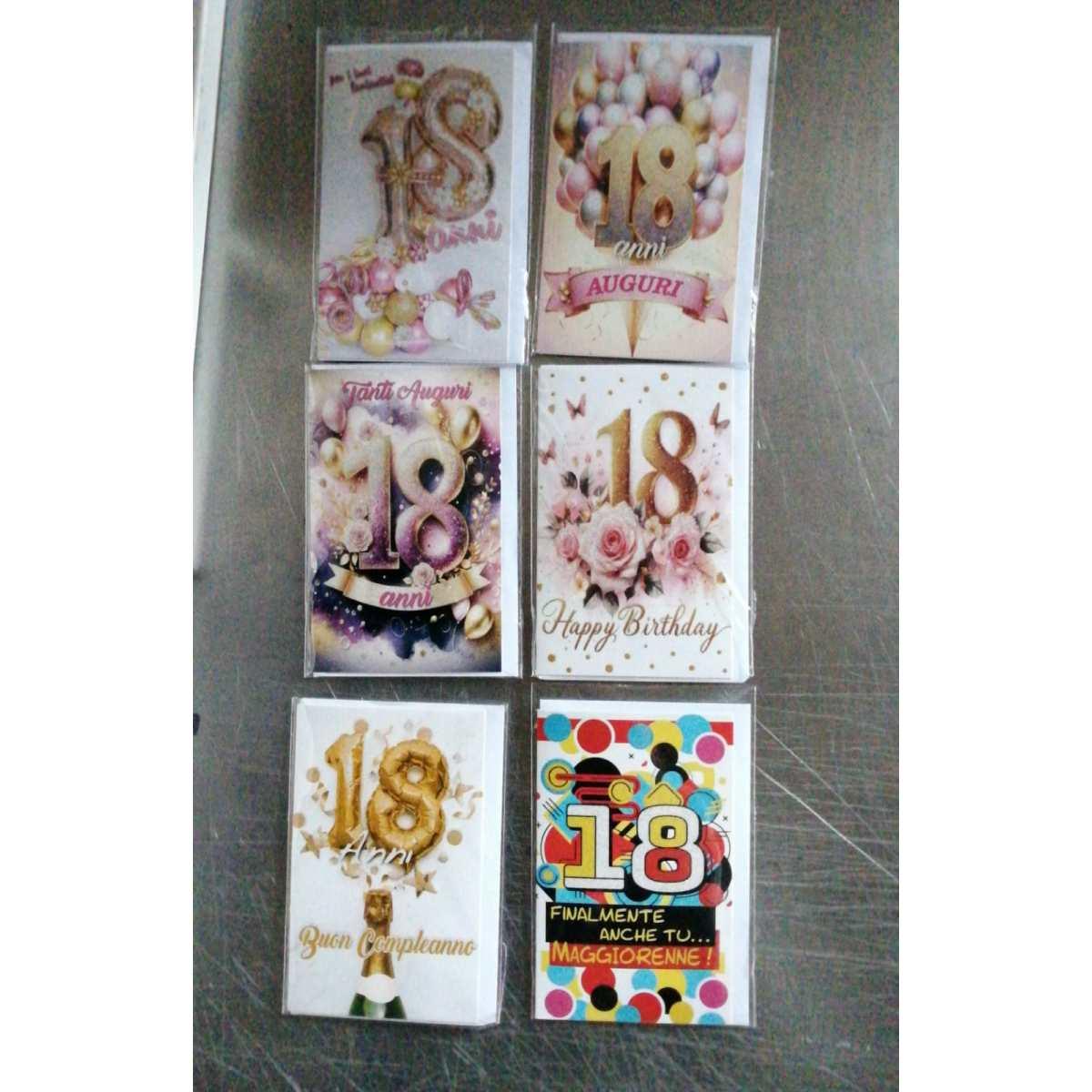 Esp. Bigliettini glitterati 18 ANNI  ASS 10*14