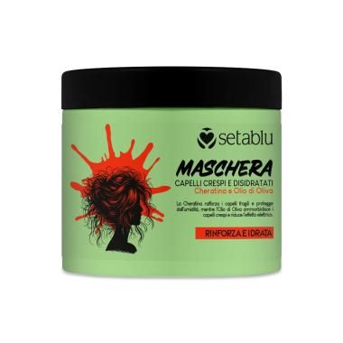 Maschera capelli crespi 500 ml cheratina e olio d'oliva