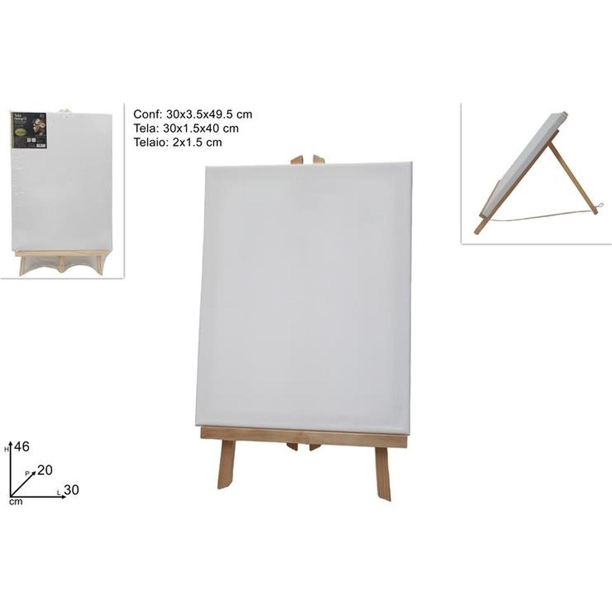 Tela 30x40 cm con cavalletto in legno