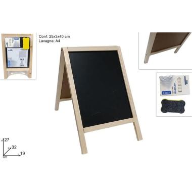 Lavagna doppia 30x19 cm con 6 gessetti