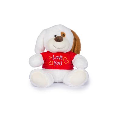 Peluche Cane Seduto h 30 cm Maglia I Love You