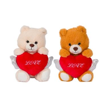 Peluche Orsetto h23 cm 2 col.ali e Cuore LOVE