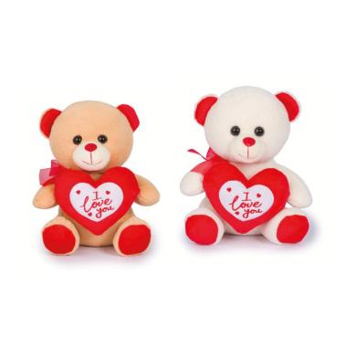 Peluche Orsetto h23 cm 2 col.ass.C/Cuore love