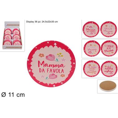 Sottopentola Base Sughero Tondo 11cm Festa Della Mamma