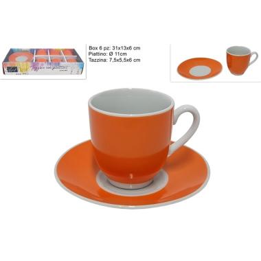 Tazzine C/Piattini 6pz Arancione