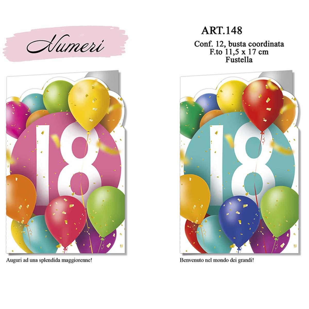 Biglietti Numeri Emozioni e colori 18 Anni
