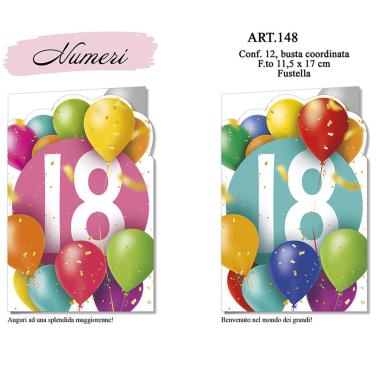 Biglietti Numeri Emozioni e colori 18 Anni