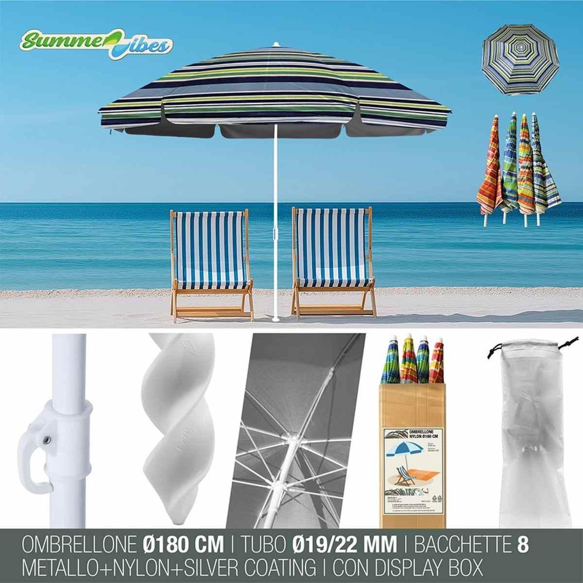 Ombrellone Nylon 180/8/19 Fantasy UV Silver Coating