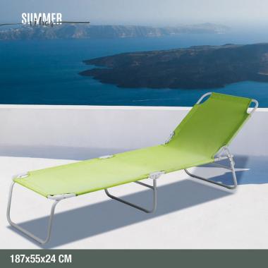 Lettino Mare Oxford 600D Lime Steel 187*55*24