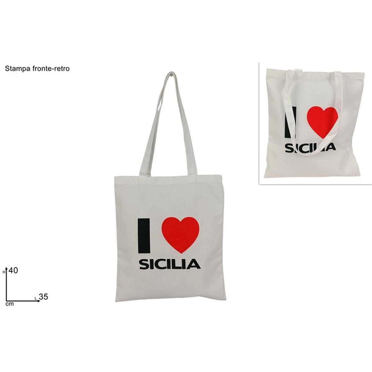 Borsa Mare I Love Sicilia Polycotone