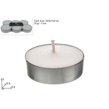 Candele Tealight 6pz 33Gr 6 Ore