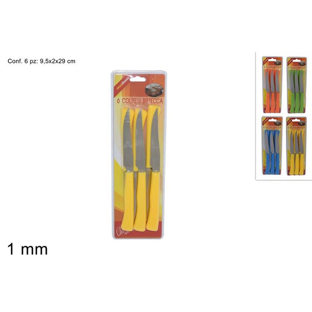 Coltelli Set 6pz Bistecca 1MM 4 Col