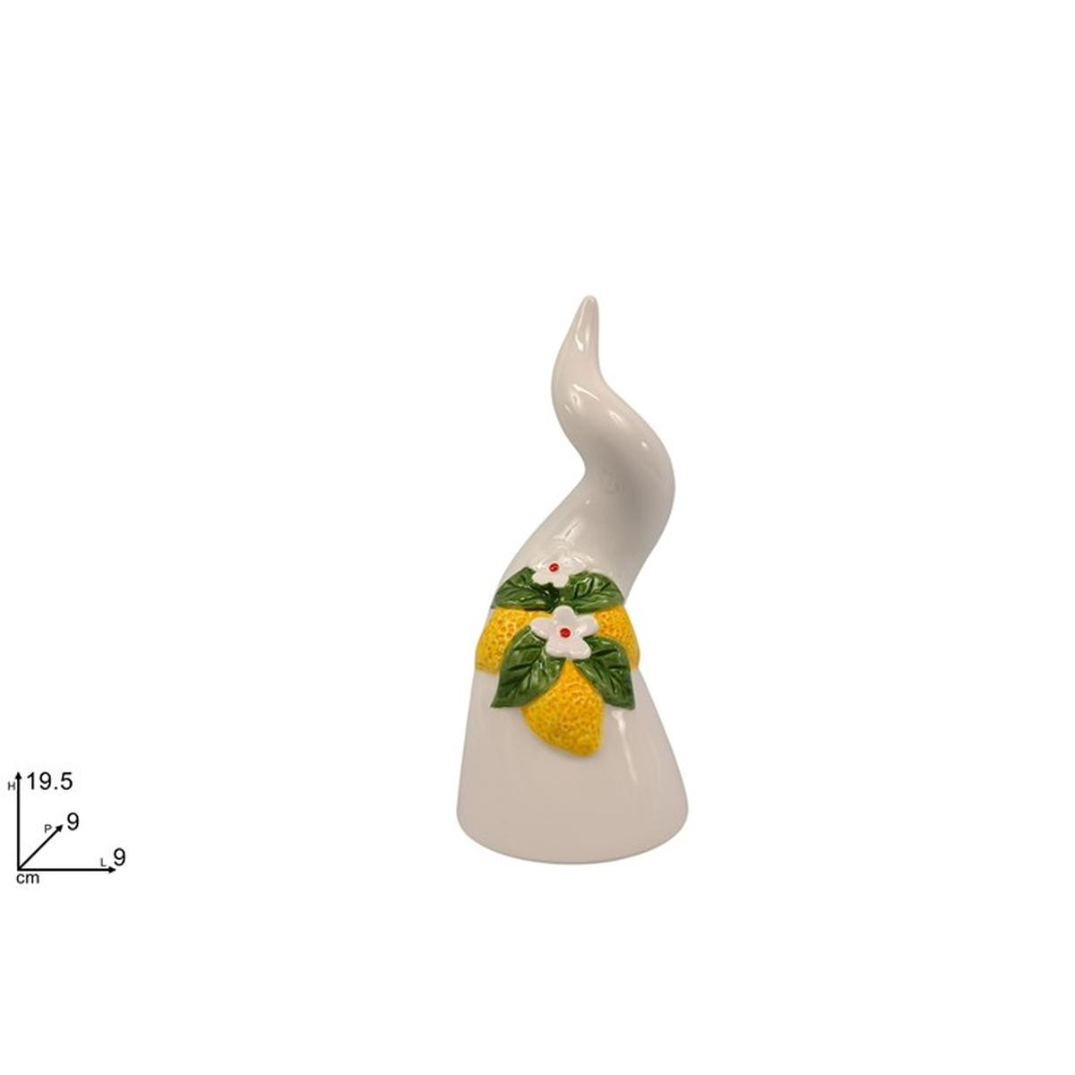 Corno 19,5cm in Ceramica Dec. Limoni