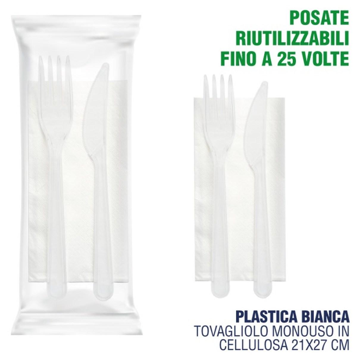 Set 3pz Tavola, Forchetta-Coltello-Tovaglioli