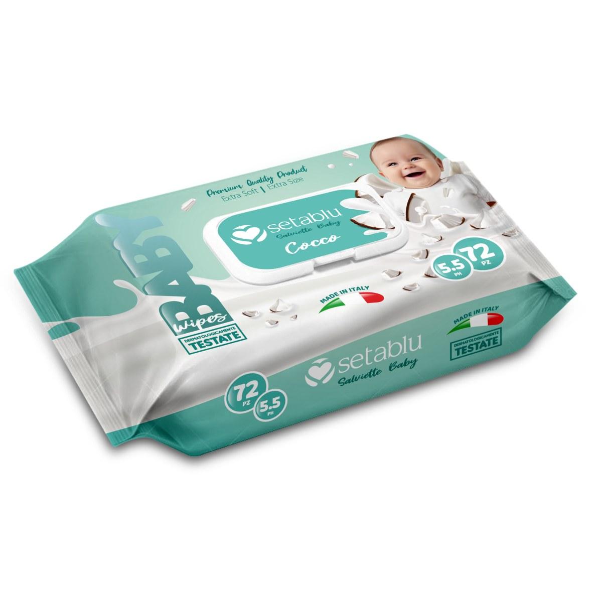 Salviettine Baby Latte Cocco 72pz