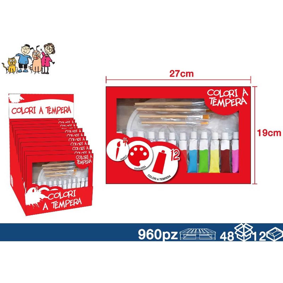 Colori a Tempera 12 ml 17 pz in espositore