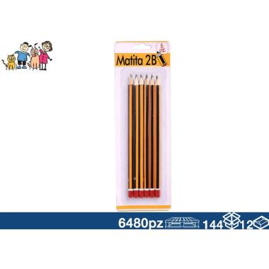 Matite 6 pz 2b 17 cm