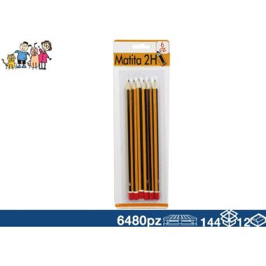 Matita 6 pz 2h 17 cm