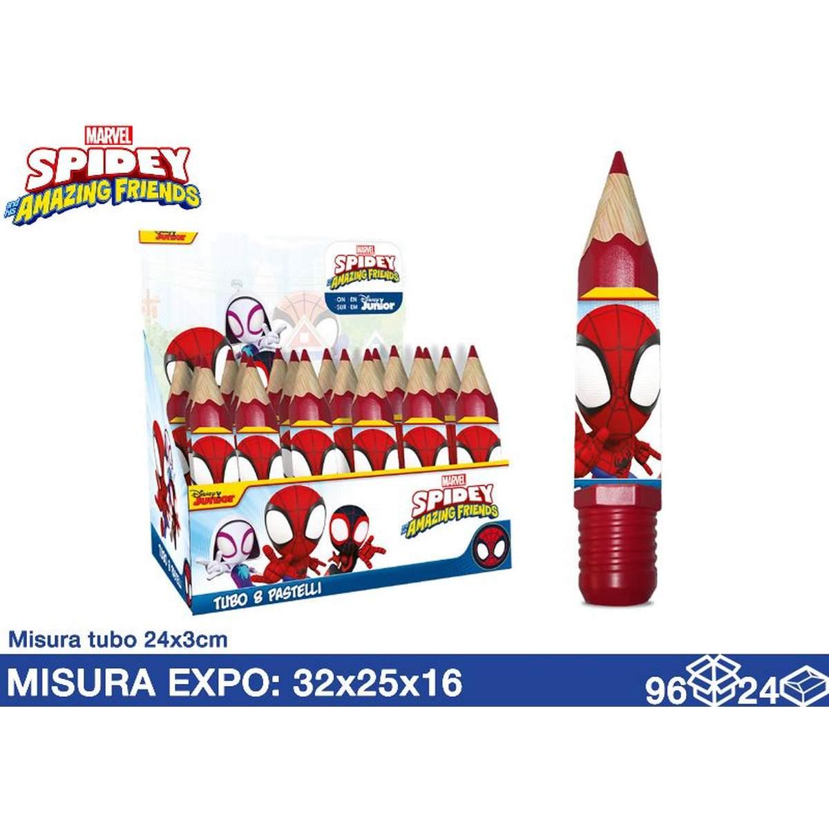 Colori a Matita 6 pz in espositore 24 pz spiderman