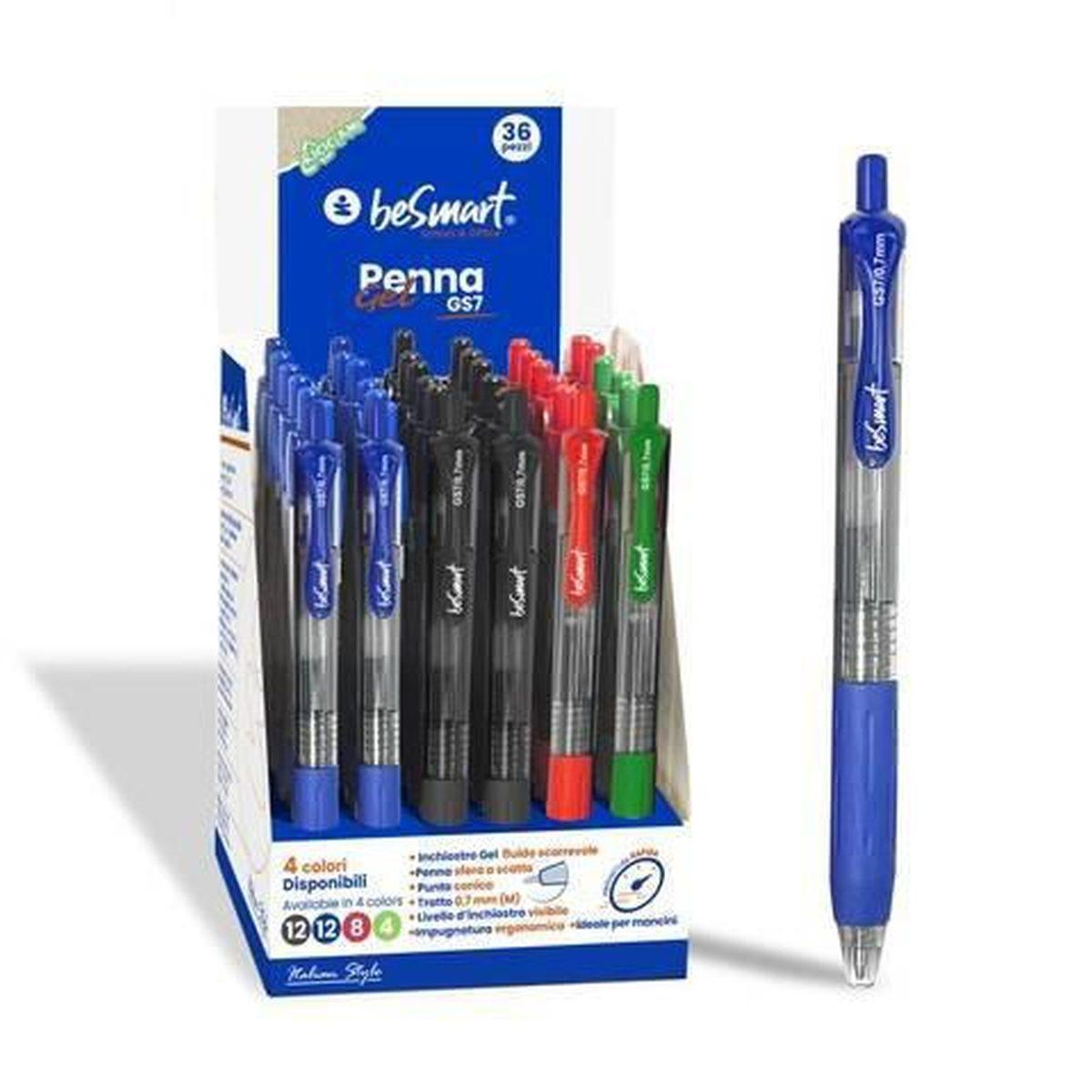 Penna Gel GS7 4 colori display 36 pz be smart