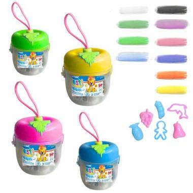 Plasti-Doh Mela Plastilina 8 cm 10 pz +3 Forme 60 gr.