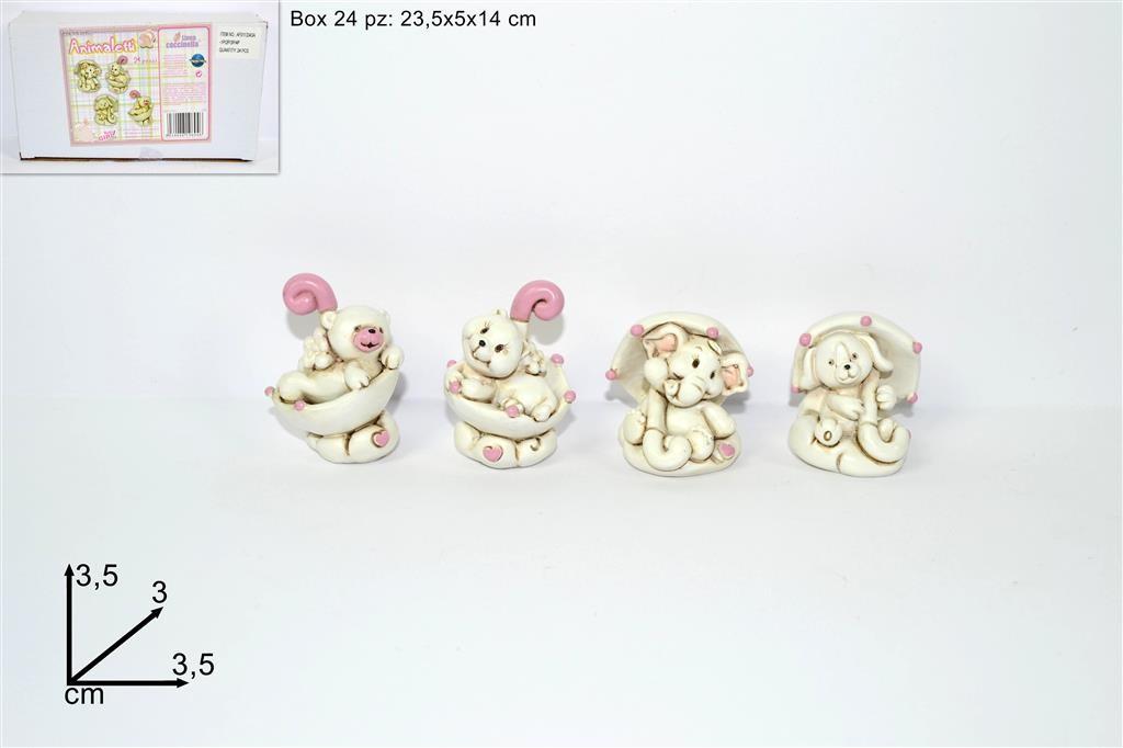 Soggetti Animali C/Ombrello Rosa